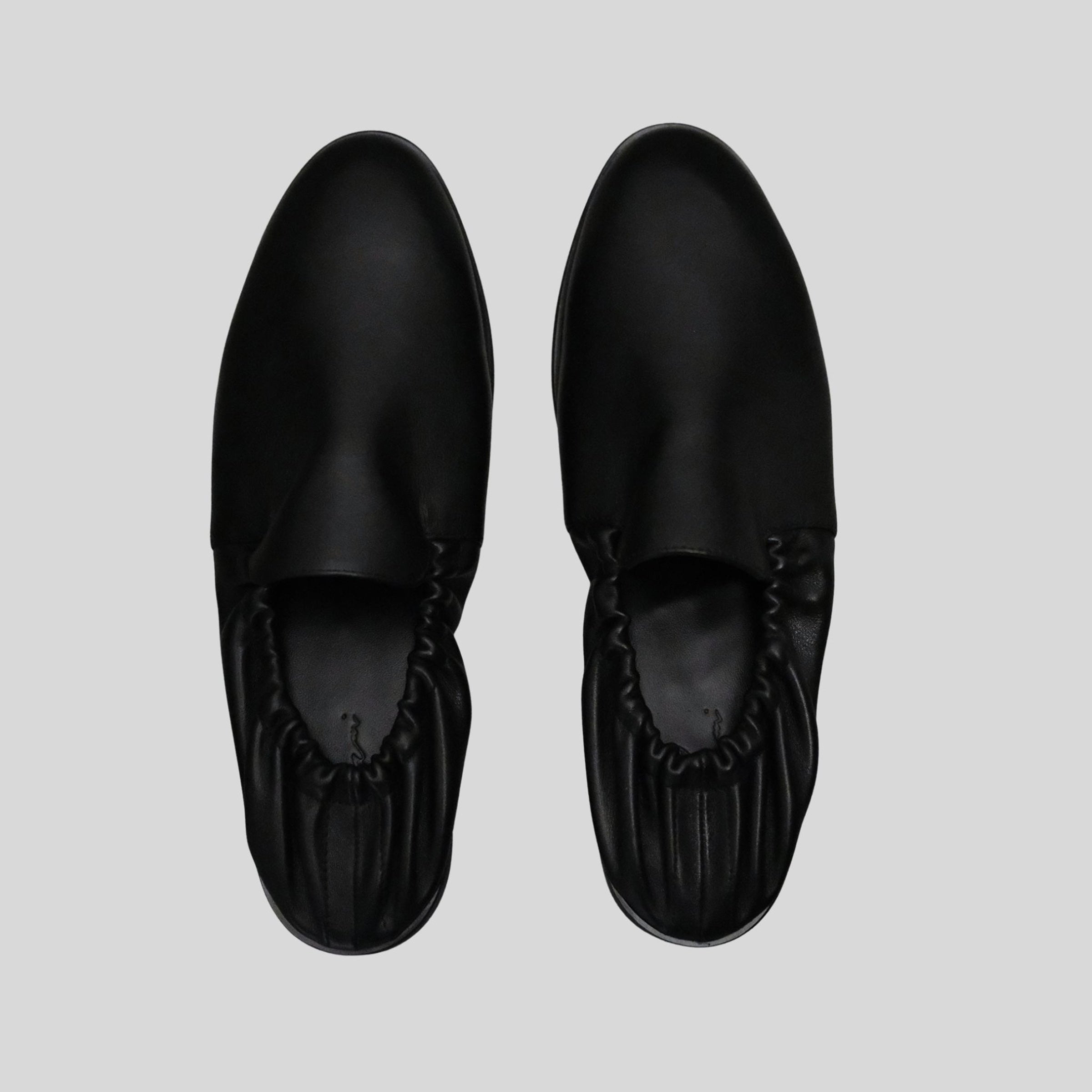Pair of Nami Leather Mules from above